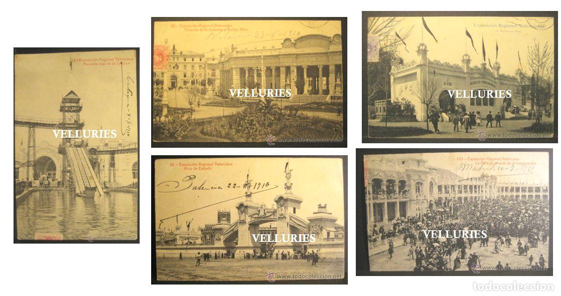 Postales: 5 POSTALES EXPOSICION REGIONAL VALENCIANA. 1909. CIRCULADAS. FOT. ANDRES FABERT Y ED. THOMAS. BARCEL