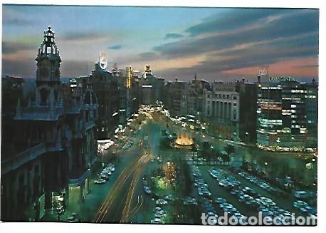 Postales: PLAZA DEL CAUDILLO. NOCTURNA - CAUDILLO SQUARE. NIGHT VIEW.- VALENCIA