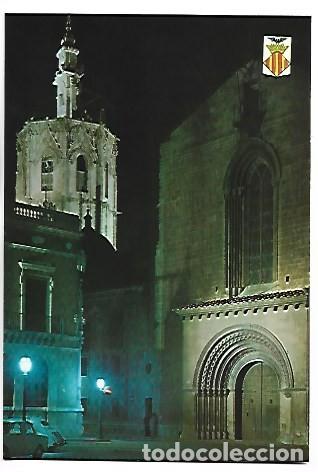 Postales: TORRE DEL MIGUELETE Y PUERTA DEL PALAU. NOCTURNA.- VALENCIA