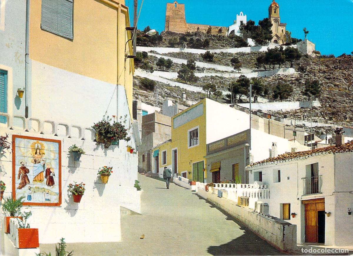 Postales: Postal de Cullera, Calle T&iacute;pica y Castillo, Costa del Azahar