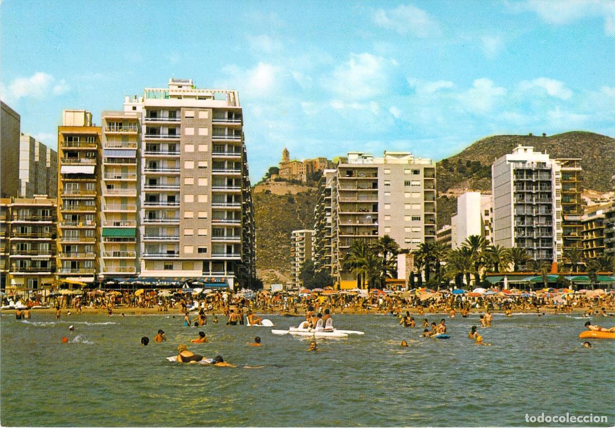 Postales: Postal de Cullera, Plaza de la Victoria y Playa San Antonio, Valencia