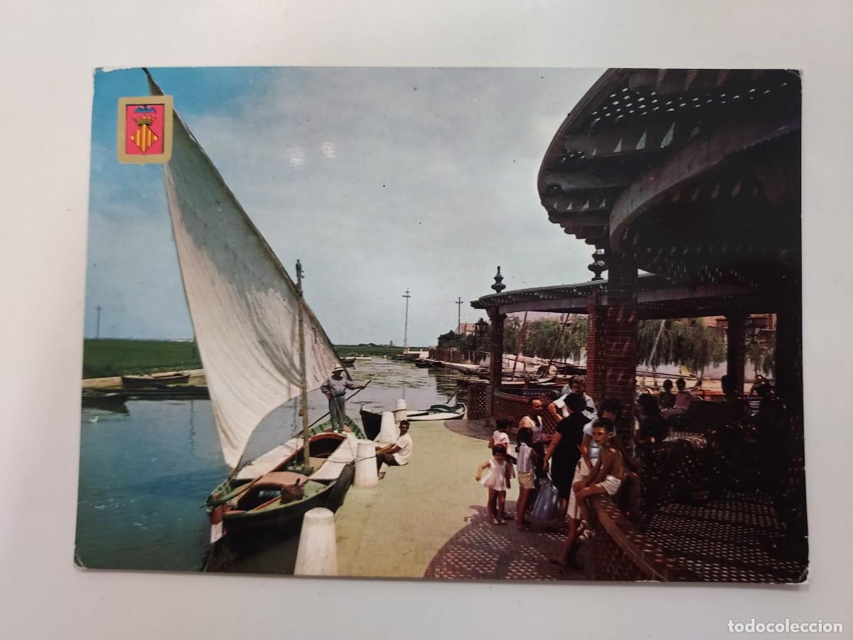 Postales: POSTAL VALENCIA ALBUFERA EMBARCADERO. 1963. CIRCULADA. SELLO PLAN SUR. 901