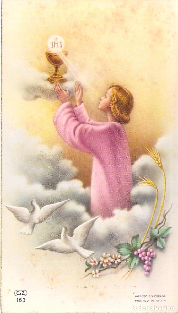 Postales: Estampa de Primera Comuni&oacute;n de Sedav&iacute; con Ilustraci&oacute;n Religiosa