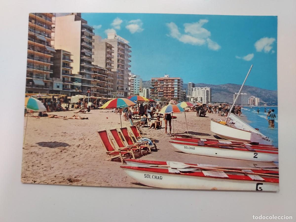 Postales: POSTAL CULLERA PLAYA. 1967. CIRCULADA. VALENCIA. PUBLICIDAD EXCLUSIVAS GOMAS, RAFAEL BORRAS