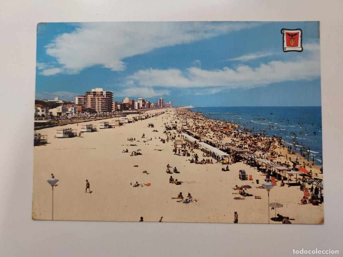 Postales: POSTAL GANDIA PLAYA VISTA GENERAL. 1966. SIN CIRCULAR. VALENCIA. PERGAMINO