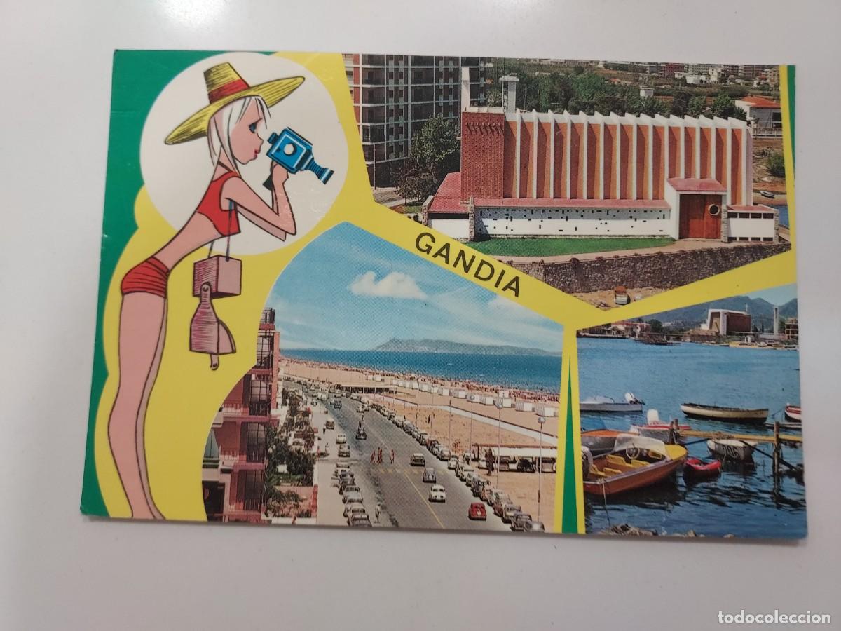 Postales: POSTAL GANDIA BELLEZAS CIUDAD. 1966. CIRCULADA. VALENCIA. CHICA TURISTA ILUSTRADA TOMAVISTAS