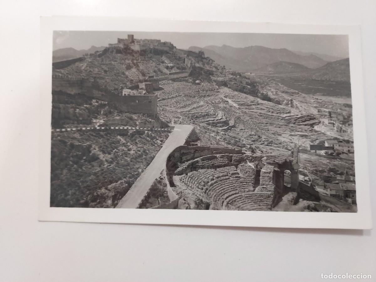 Postales: POSTAL SAGUNTO VISTA PARCIAL DEL CASTILLO TEATRO ROMANO. A&Ntilde;OS 1940. SIN CIRCULAR. VALENCIA. PELLICER