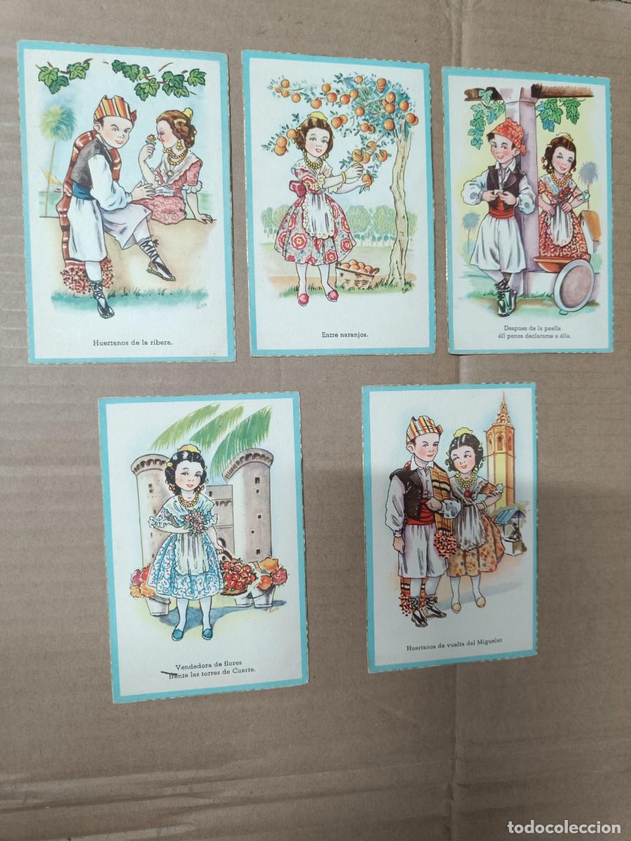 Postales: LOTE DE 5 ANTIGUAS POSTALES COSTUMBRISTAS, FOLKLORE VALENCIANO, PAREJA HORTA VALENCIA -S1