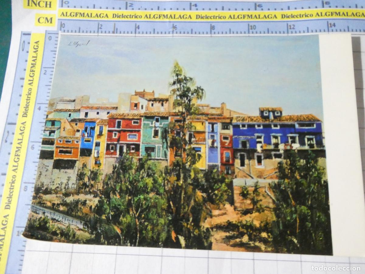 Postales: POSTAL DE ALICANTE. A&Ntilde;O 1980. VILLAJOYOSA CASAS COLGANTES OLEO DE EVARISTO ALGUACIL 28 ARRIBAS. 2641