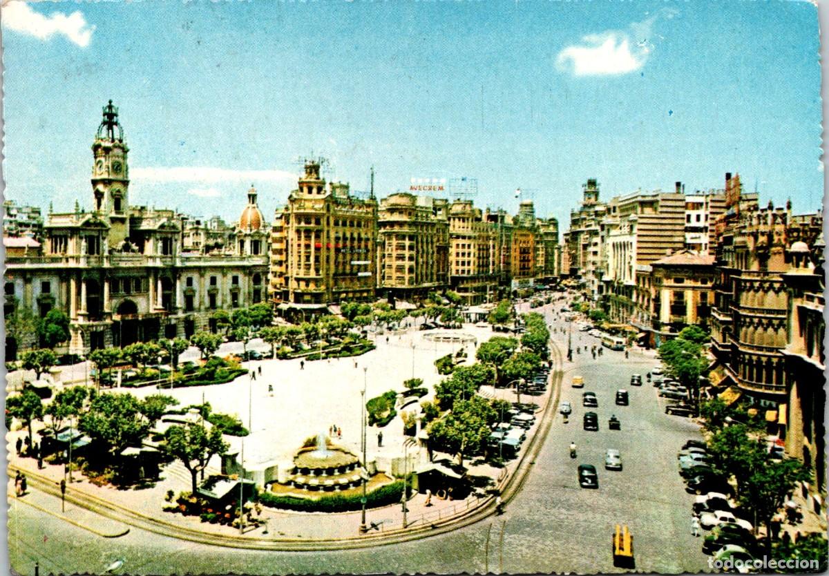 Postales: Valencia - Plaza del Caudillo - Maci&aacute;n 1 - Coloreada - 150x105mm