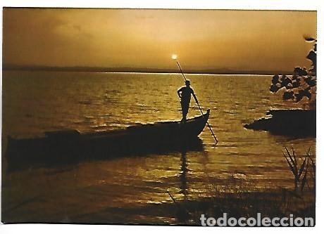 Postales: CANAL DE LA ALBUFERA. PUESTA DE SOL.- VALENCIA
