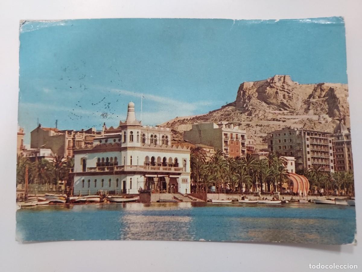 Postales: POSTAL ALICANTE REAL CLUB DE REGATAS. CIRCULADA 1958. JUQUEMO