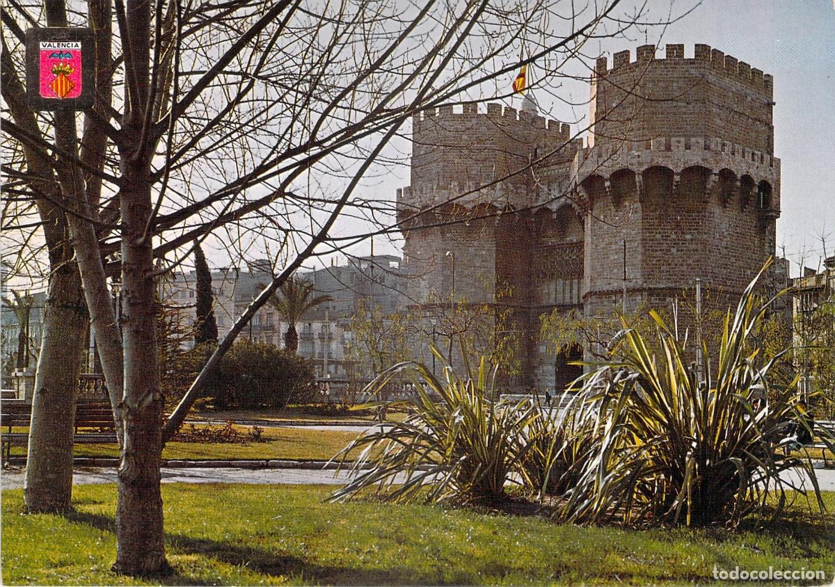 Postales: Postal de las Torres de Serranos en Valencia, Escudo de Oro
