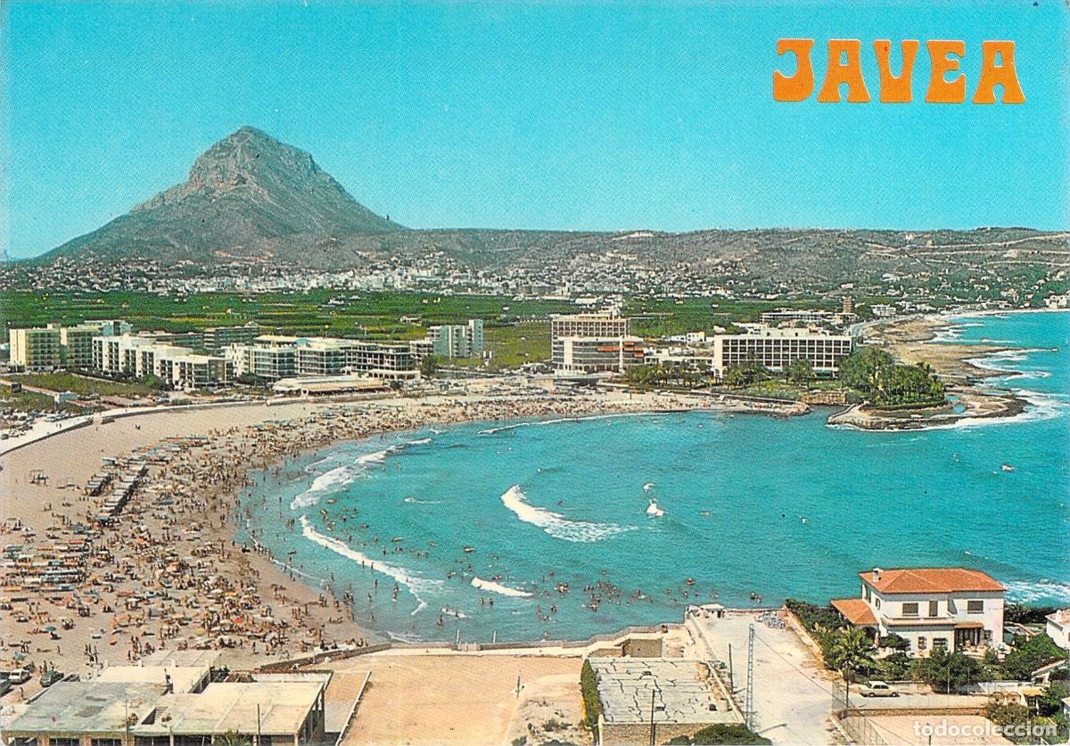 Postales: Postal de Javea, Playa del Arenal y el Montg&oacute;, Alicante
