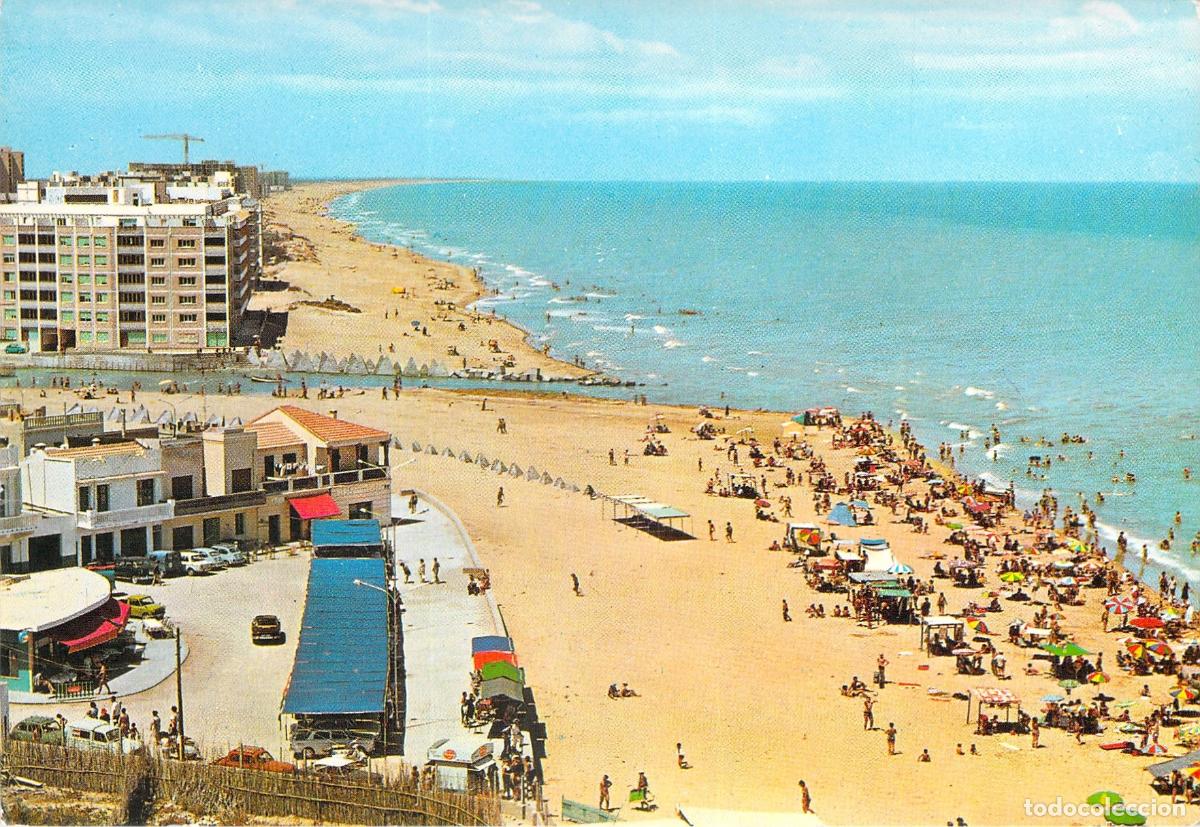 Postales: Postal de El Perell&oacute; Valencia Vista Parcial de la Playa con Ba&ntilde;istas