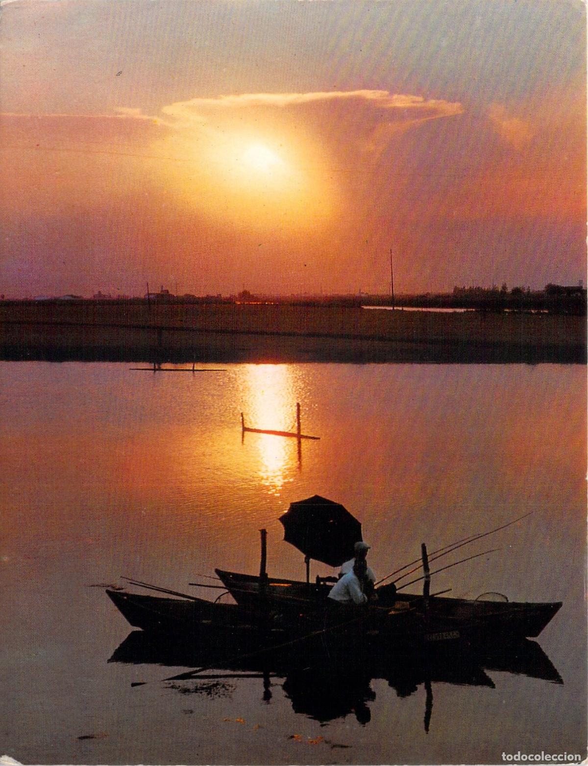Postales: Postal de la Puesta de Sol en la Albufera de Valencia