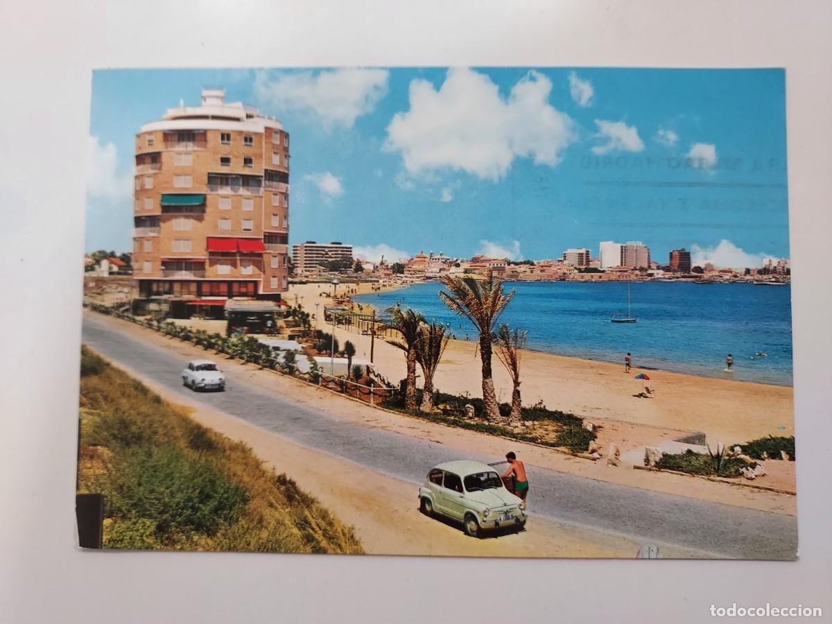 Postales: POSTAL TORREVIEJA PLAYA DEL ACEQUION. 1969. CIRCULADA. ALICANTE. GARRABELLA 6. SEAT 600
