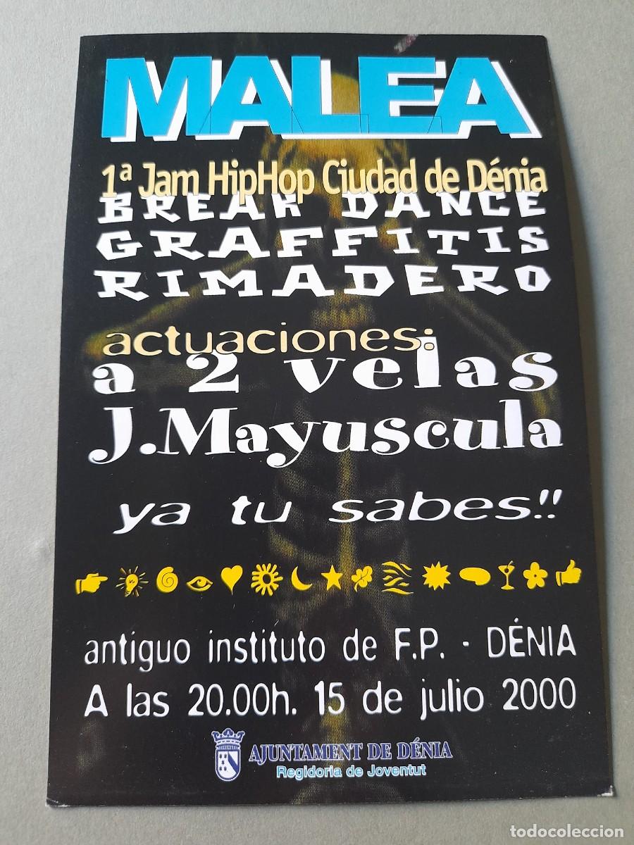 Postales: Postal publicidad malea 1&deg; Jam hiphop denia, 2000