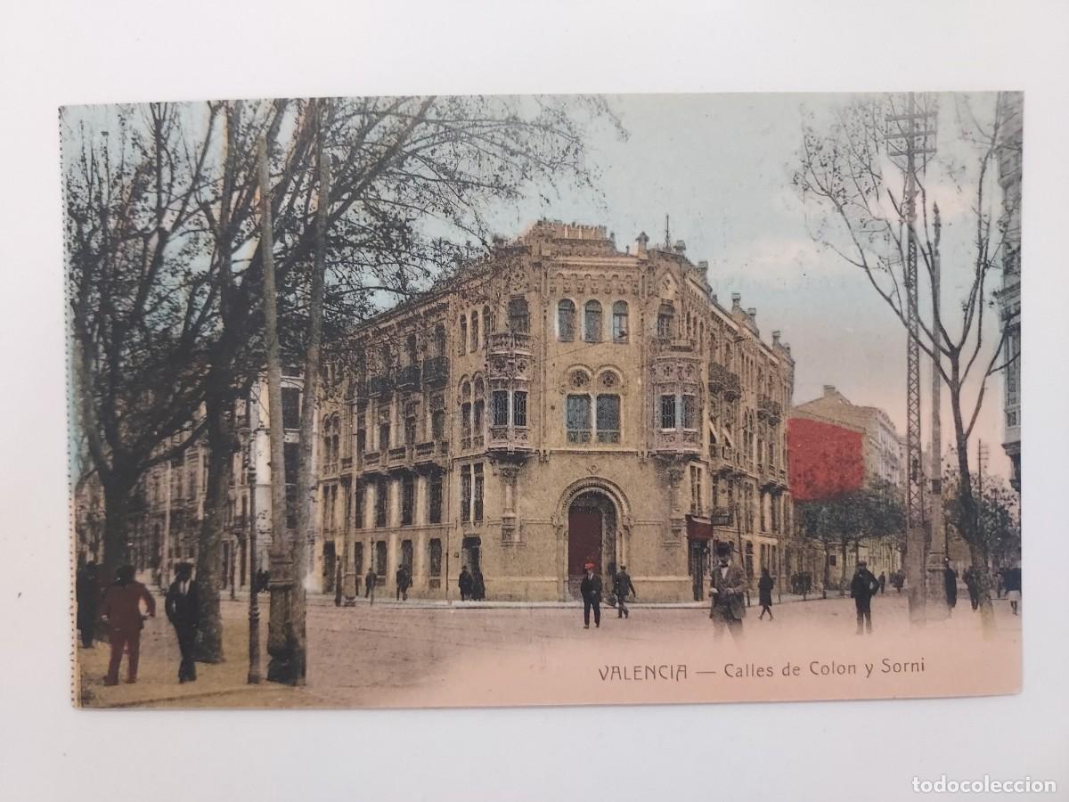 Postales: POSTAL VALENCIA CALLES DE COLON Y SORNI. SIN CIRCULAR. CA. 1920. ANTIGUA COLOREADA