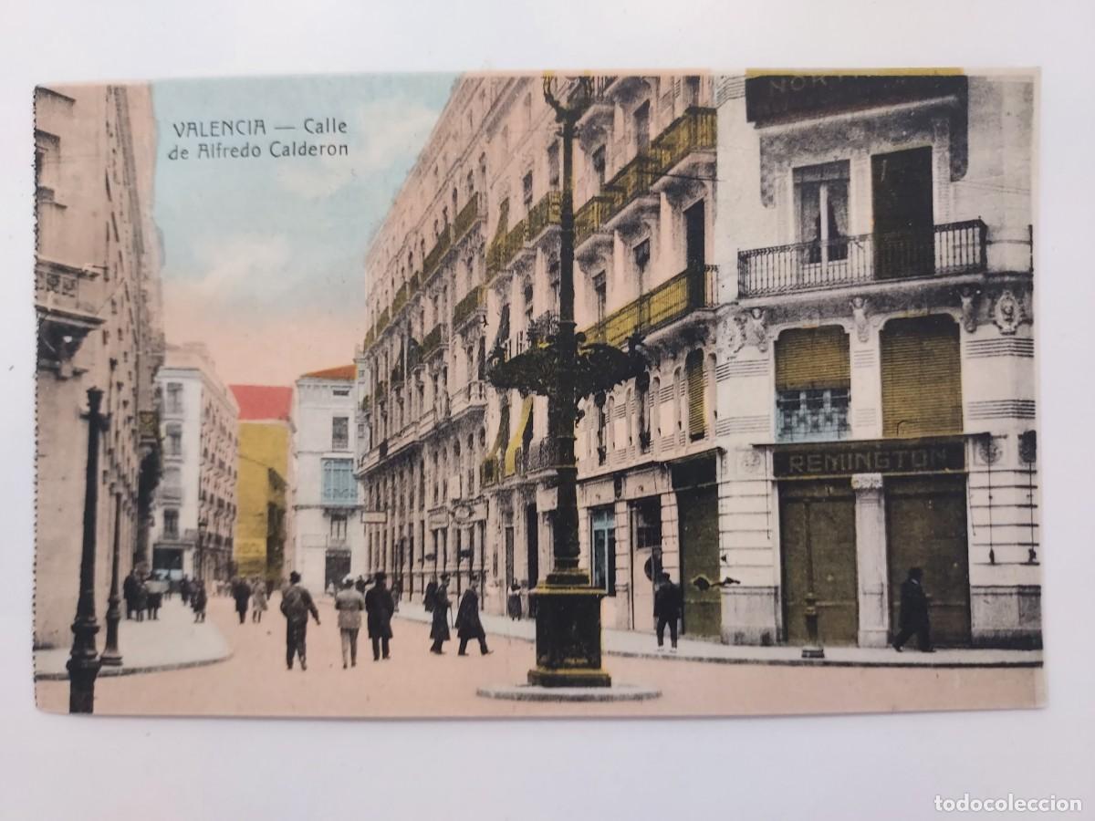 Postales: POSTAL VALENCIA CALLE DE ALFREDO CALDERON. SIN CIRCULAR. CA. 1920. ANTIGUA COLOREADA