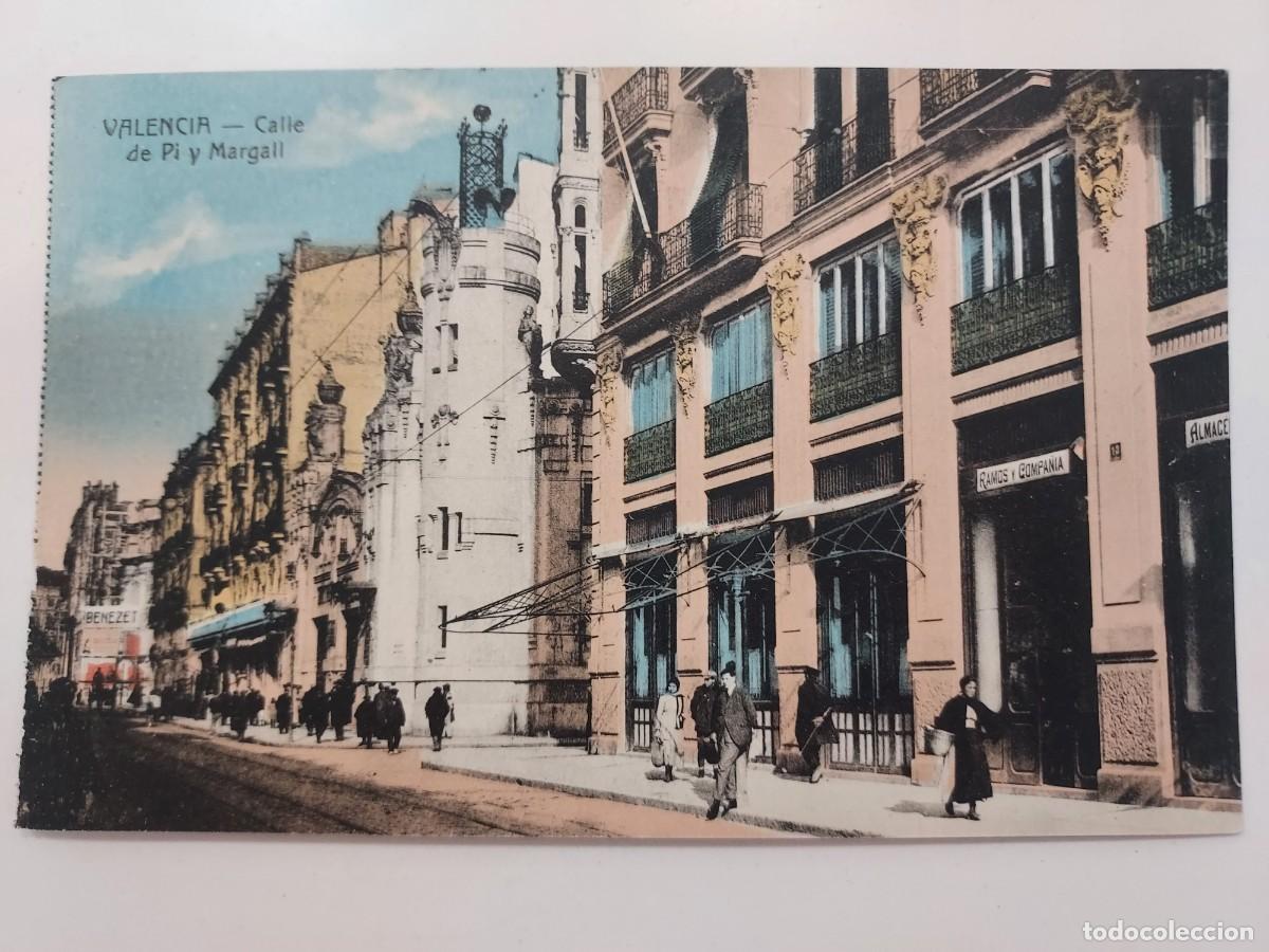Postales: POSTAL VALENCIA CALLE DE PI Y MARGALL. SIN CIRCULAR. CA. 1920. ANTIGUA COLOREADA
