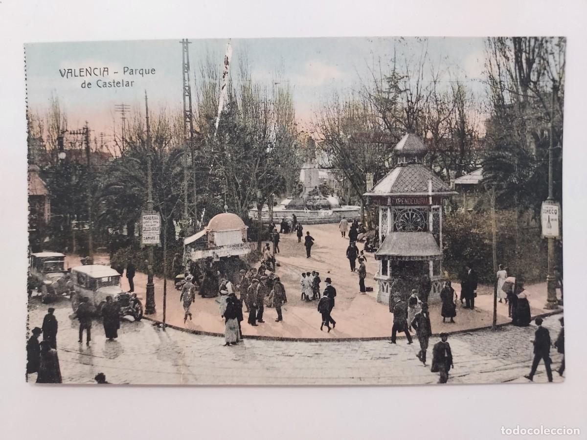 Postales: POSTAL VALENCIA PARQUE DE CASTELAR. SIN CIRCULAR. CA. 1920. ANTIGUA COLOREADA