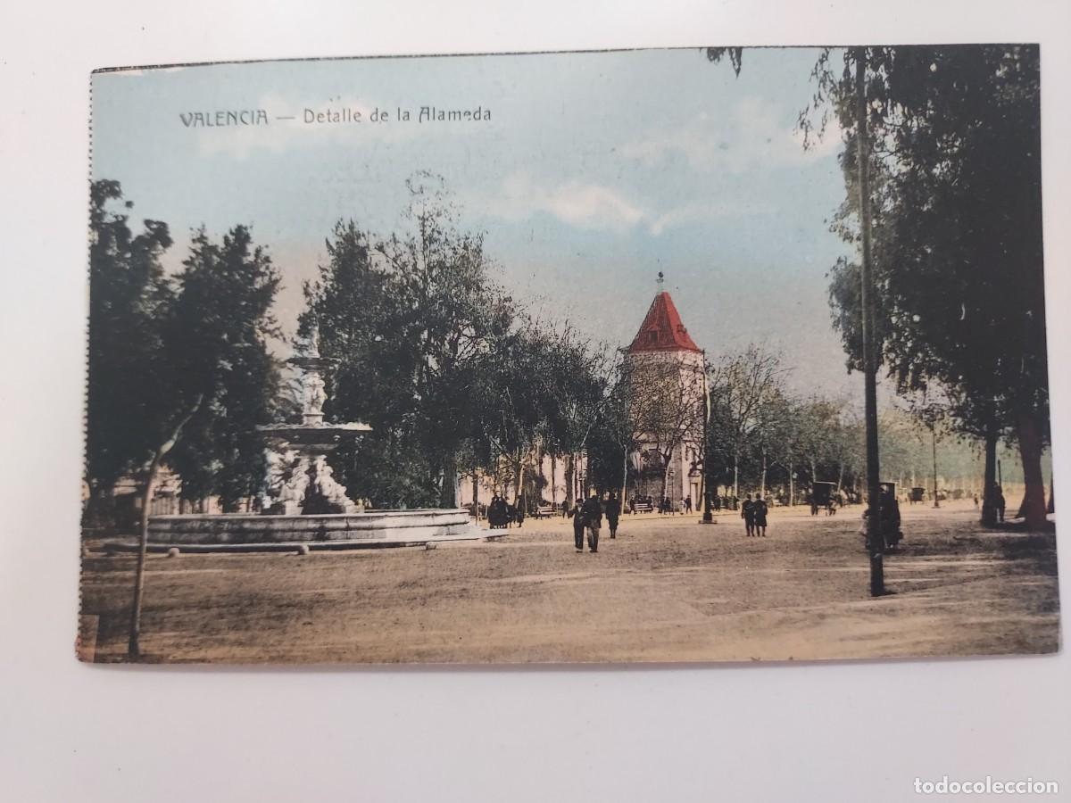 Postales: POSTAL VALENCIA DETALLE DE LA ALAMEDA. SIN CIRCULAR. CA. 1920. ANTIGUA COLOREADA