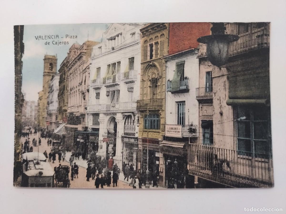 Postales: POSTAL VALENCIA PLAZA DE CAJEROS. SIN CIRCULAR. CA. 1920. ANTIGUA COLOREADA