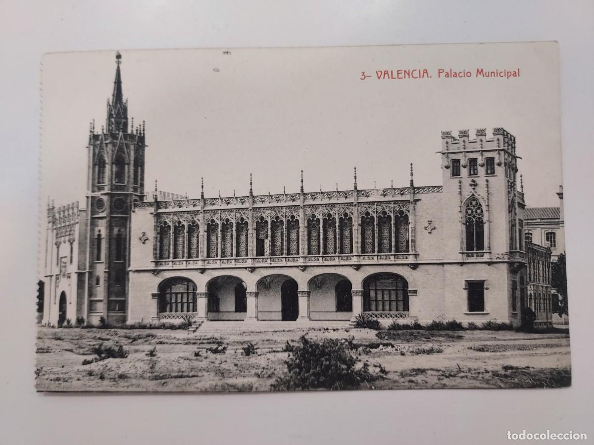 Postales: POSTAL VALENCIA PALACIO MUNICIPAL. S/C. CA. 1920. THOMAS