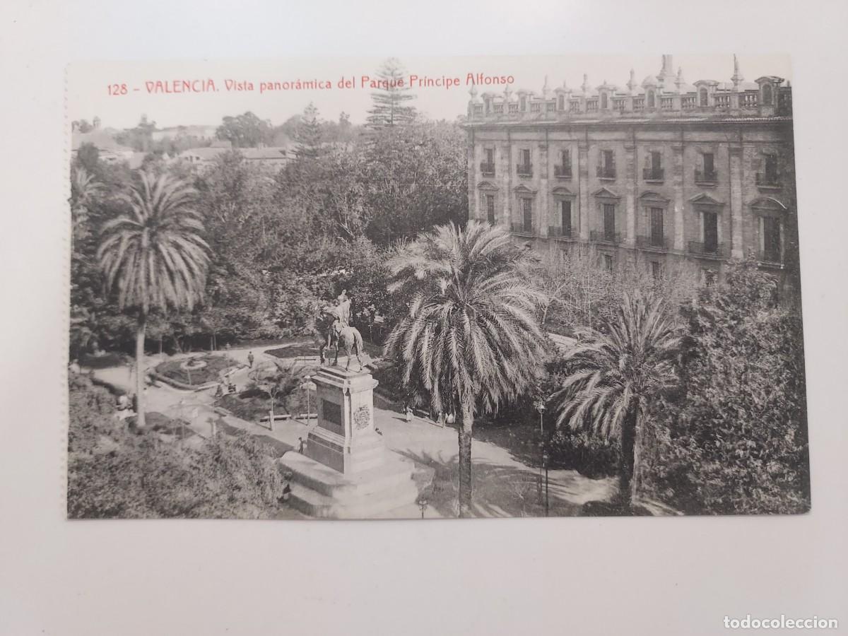Postales: POSTAL VALENCIA VISTA PANORAMICA DEL PARQUE PRINCIPE ALFONSO. S/C. CA. 1920. THOMAS