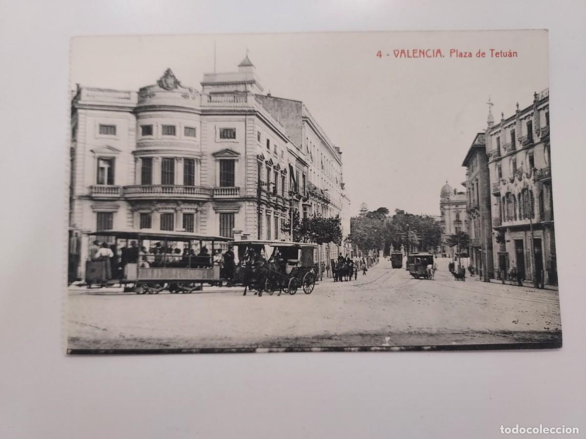 Postales: POSTAL VALENCIA PLAZA DE TETUAN. S/C. CA. 1920. THOMAS. TRANVIA