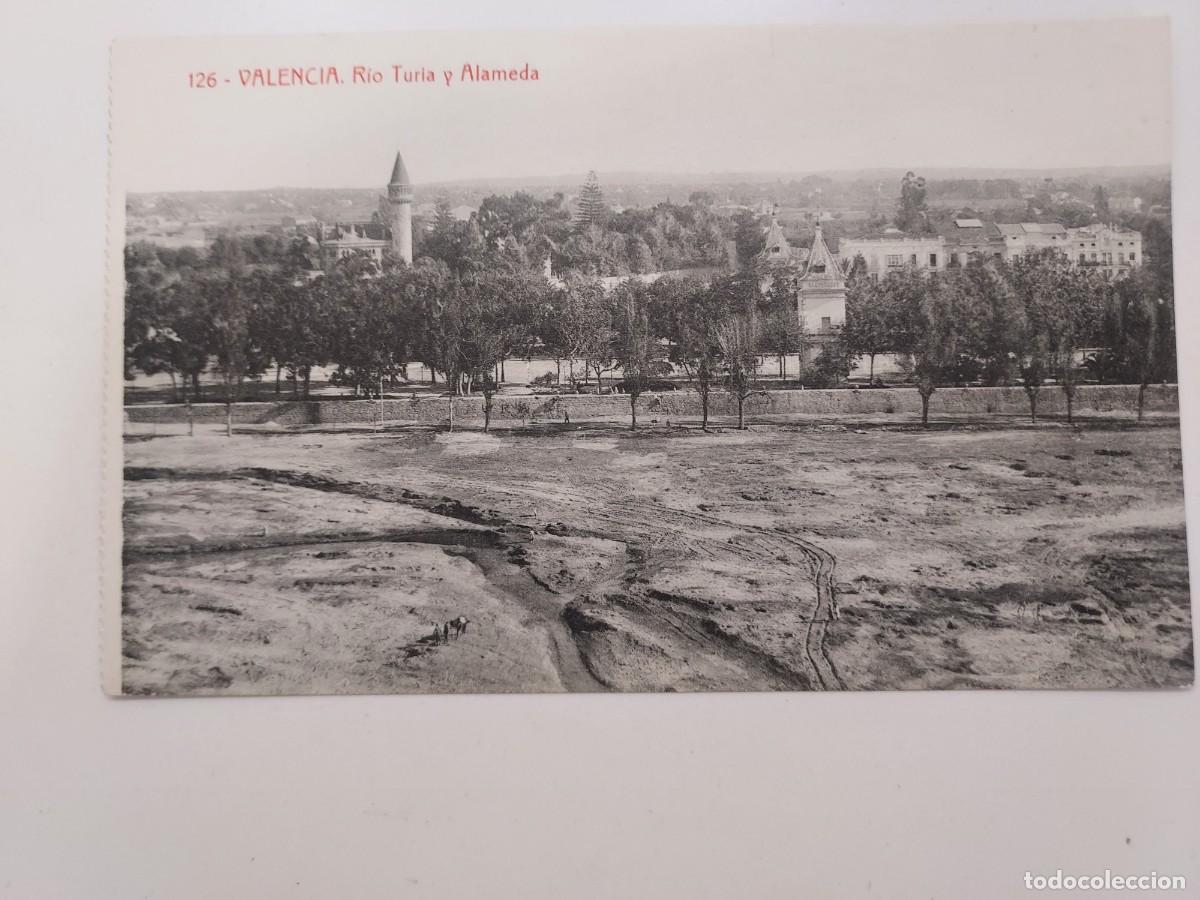 Postales: POSTAL VALENCIA RIO TURIA Y ALAMEDA. S/C. CA. 1920. THOMAS