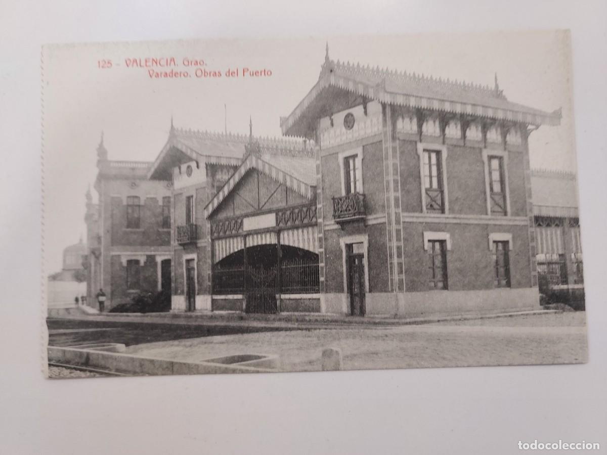 Postales: POSTAL VALENCIA GRAO VARADERO OBRAS DEL PUERTO. S/C. CA. 1920. THOMAS