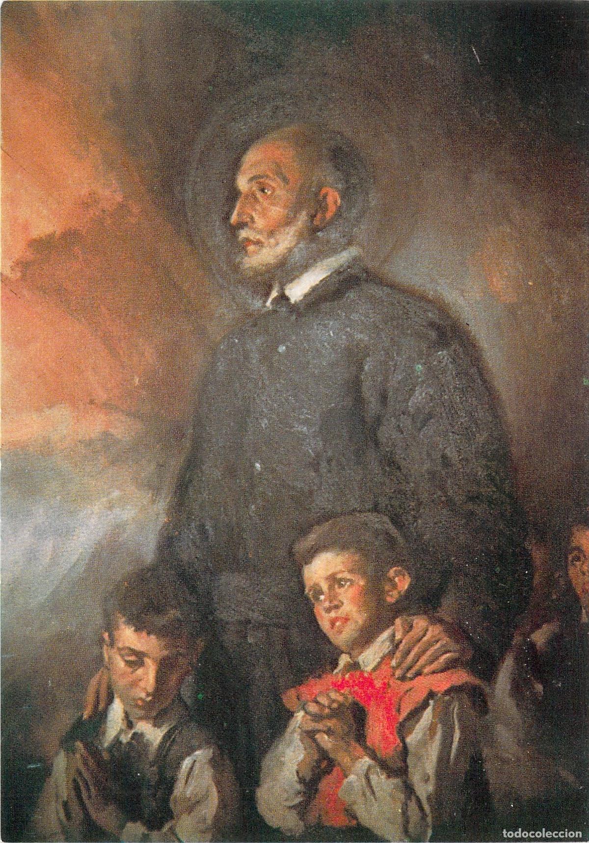 Postales: Postal de San Jose de Calasanz, pintura de Segrelles, Colegio Calasanz Valencia