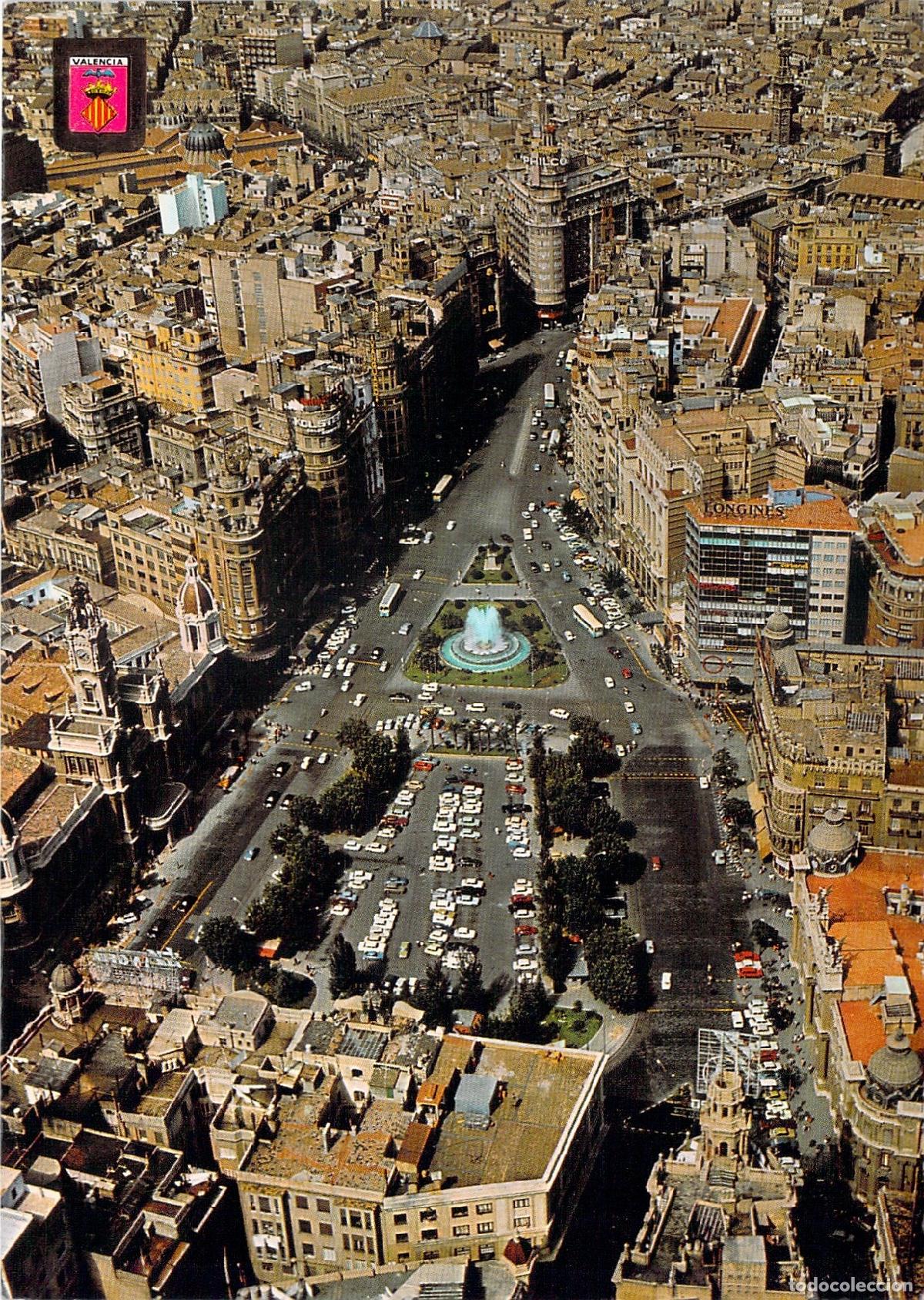 Postales: Postal de vista a&eacute;rea de la ciudad de Valencia