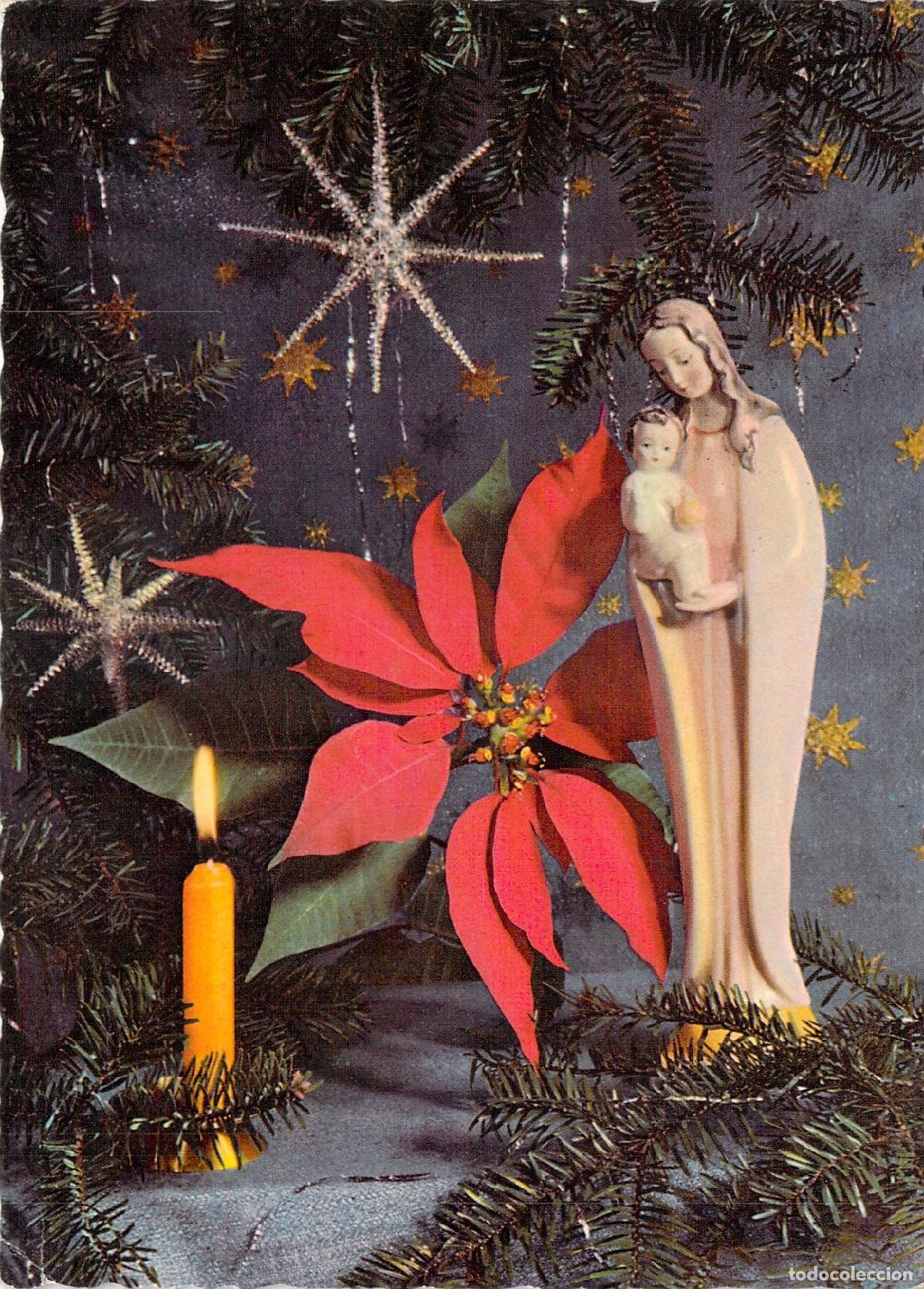 Postales: Postal de Navidad con imagen religiosa enviada a Valencia