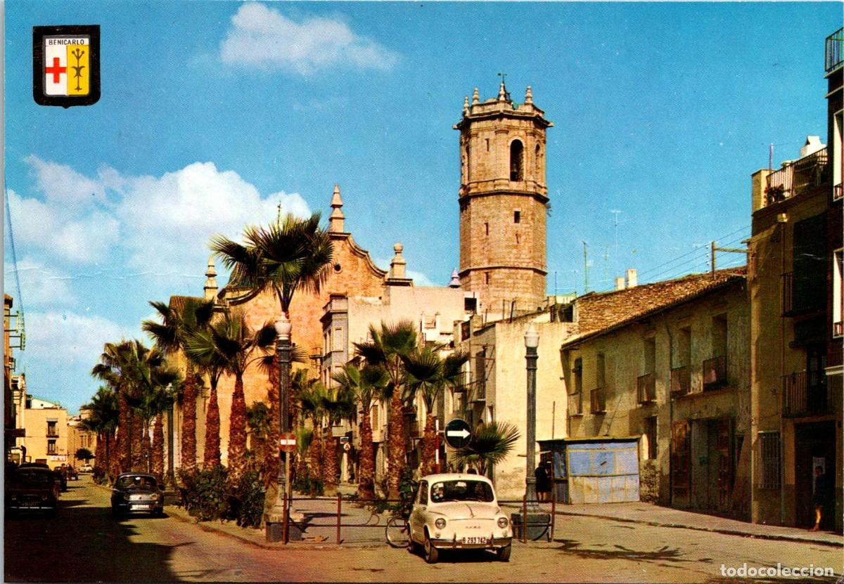 Postales: Benicarl&oacute; (Castell&oacute;n) - Calle de Ferreres Bret&oacute; - Comas Aldea 11 - 148x102mm - SEAT 600 - Quiosco