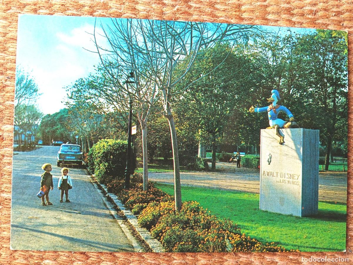 Postales: MONUMENTO A WALT DISNEY - PATO DONALD - JARDINES DE VIVEROS - VALENCIA - ED. ZERKOWITZ