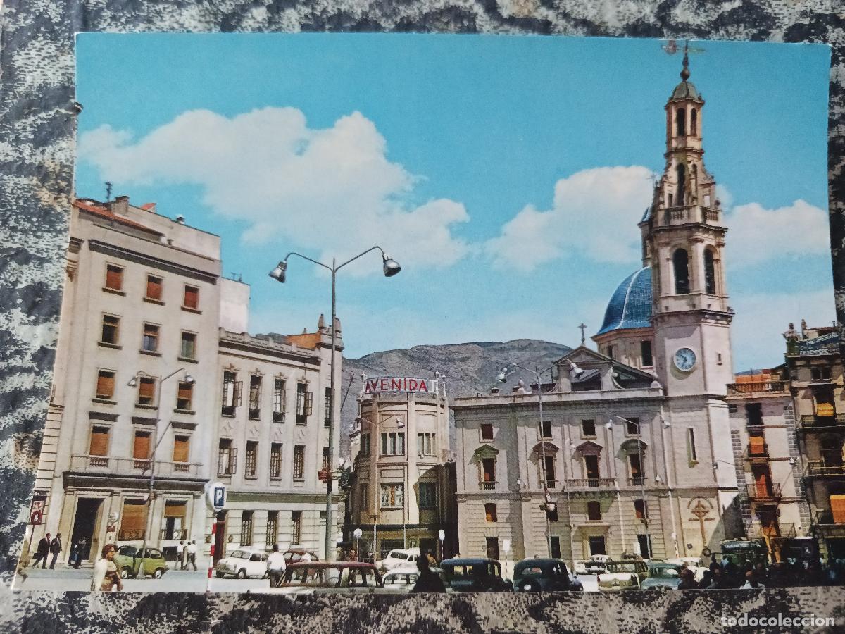 Postales: 12 Alcoy - Plaza de Espa&ntilde;a, cine avenida , ed. garrabella