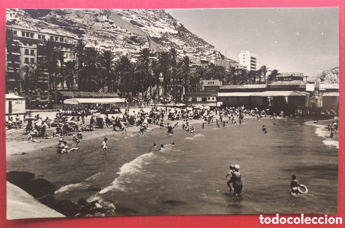Postales: ALACANT PLATJA POSTAL FOTOGR&Aacute;FICA ALICANTE C. 1960