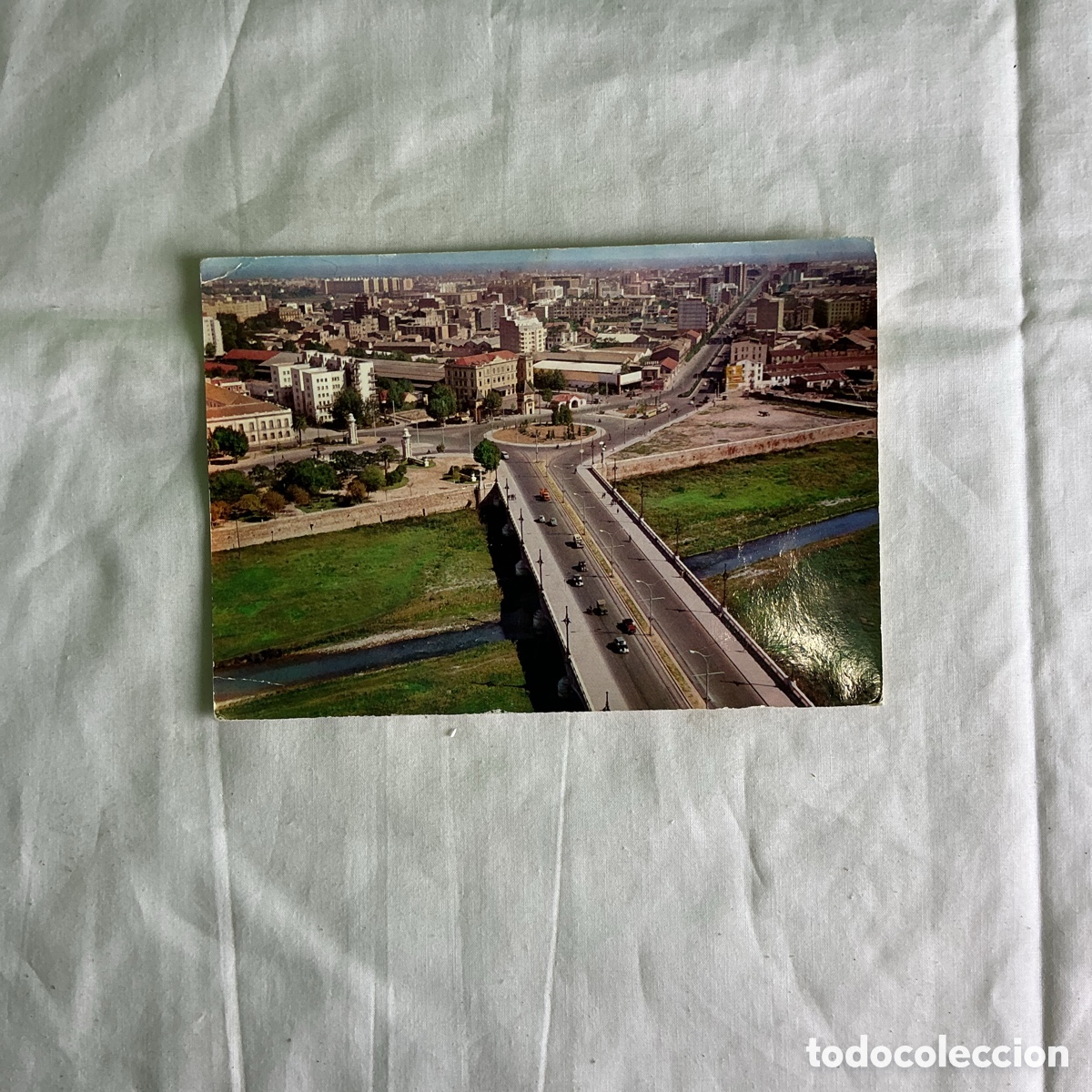 Postales: Postal Valencia 1964 Color Puente de Arag&oacute;n y Avenida del Puerto Original de la &eacute;poca