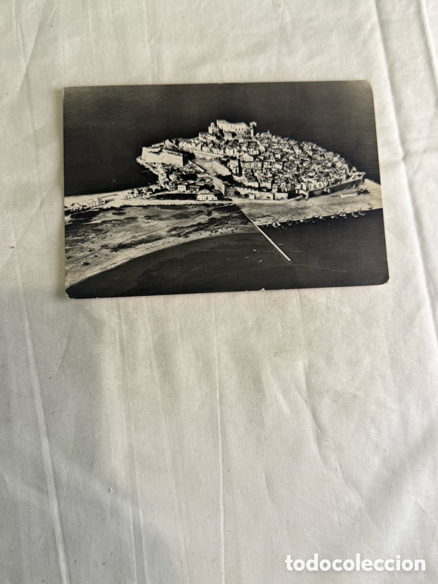 Postales: Postal Pe&ntilde;&iacute;scola vista a&eacute;rea blanco y negro original de la &eacute;poca 1963