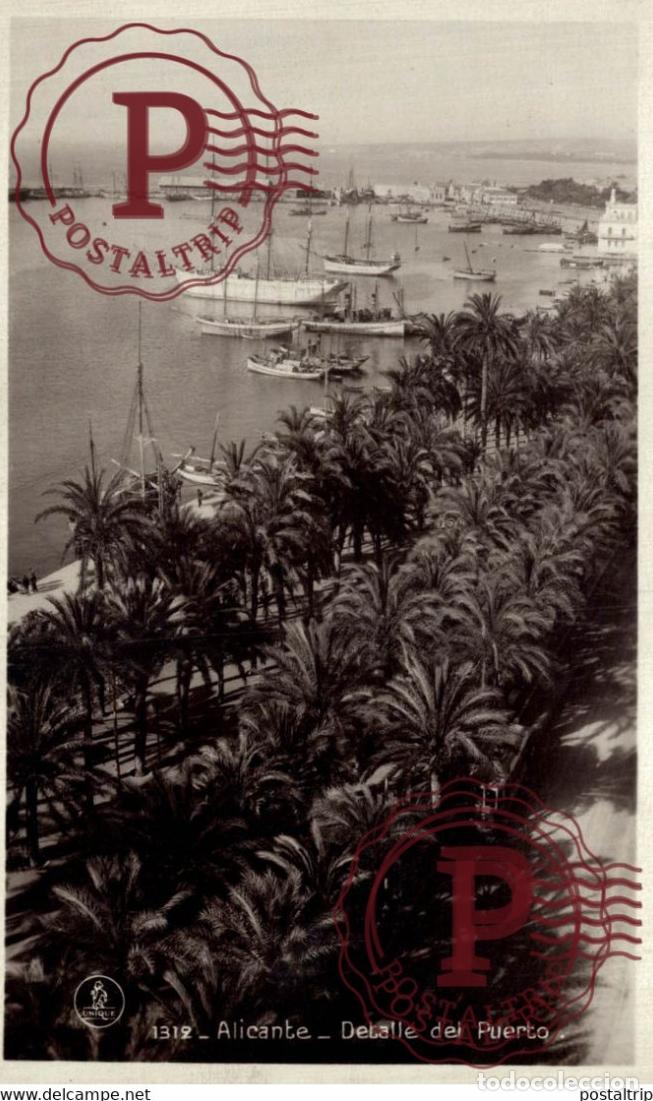 Postales: ALICANTE. DETALLE DEL PUERTO.
