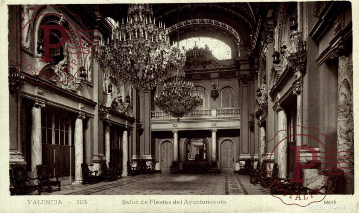 Postales: VALENCIA. Sal&oacute;n De Fiestas Del Ayuntamiento. COMUNIDAD VALENCIANA ESPA&Ntilde;A ESPAGNE. Postal Fotogr&aacute;fica