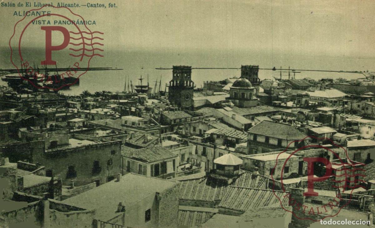 Postales: ALICANTE. VISTA PANORAMICA. SALON DE EL LIBERAL. CANTOS FOT