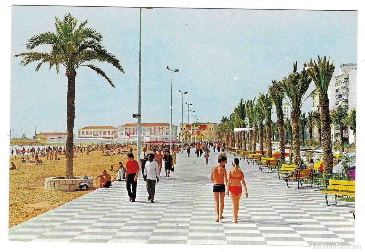 Postales: Postal Alicante. Playa del Postiguet y Paseo de Gomis. ref. 7-alicante100