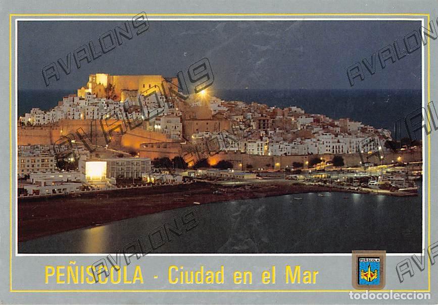Postales: Vista nocturna de Pe&ntilde;&iacute;scola (Castell&oacute;n) - Sin Circular - A&ntilde;os 80 o 90