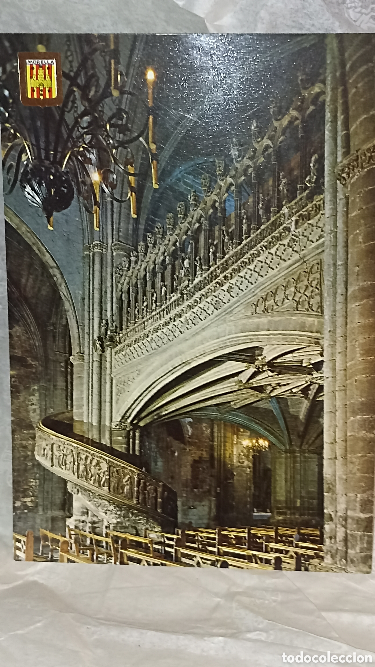 Postales: Morella Castell&oacute;n escalera y coro iglesia arciprestal