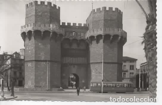 Postales: VALENCIA ESCRITA TORRES SERRANO TRANVIA TRAM SELLO VIRGEN DE AFRICA