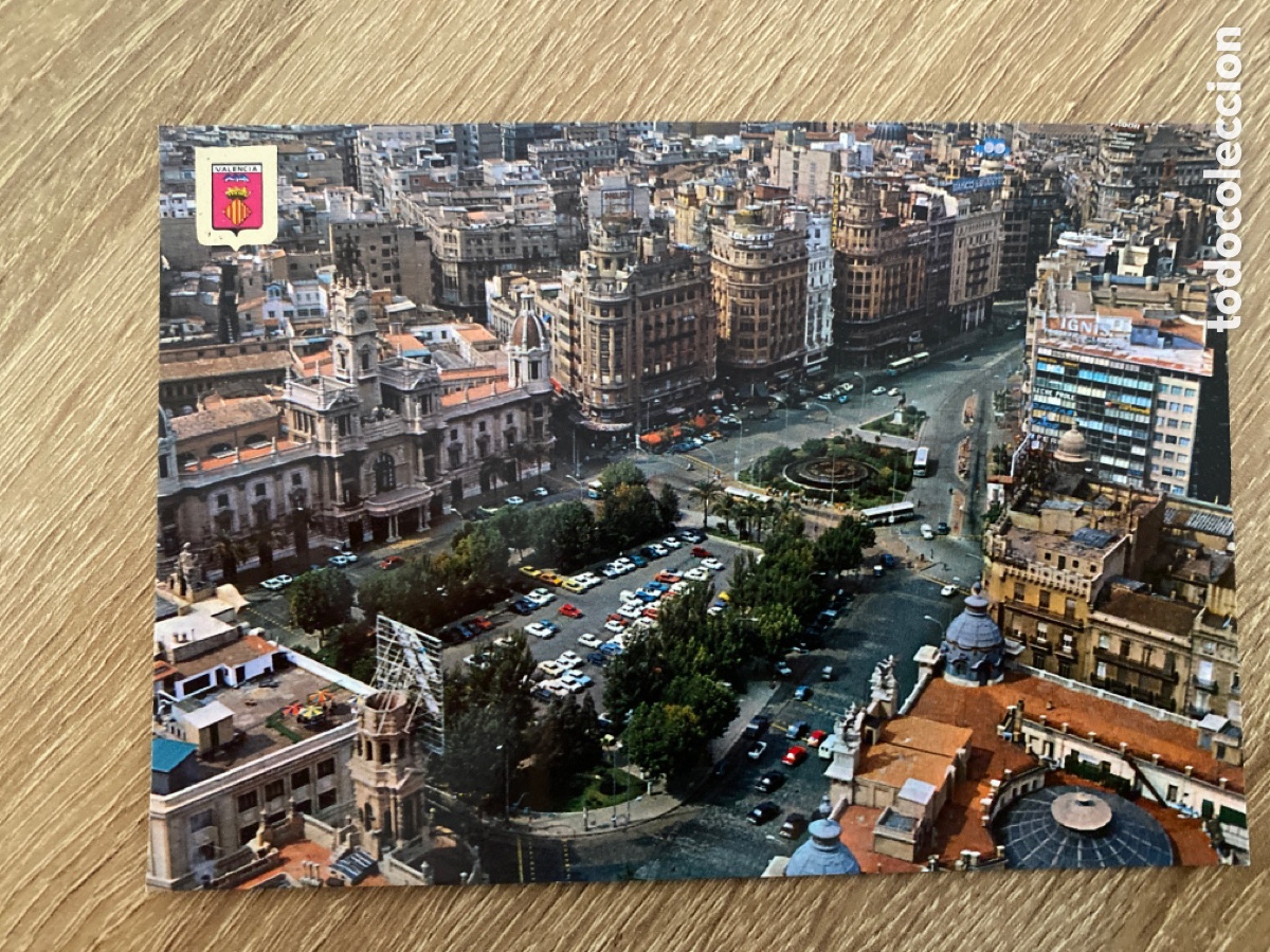 Postales: ANTIGUA POSTAL VALENCIA VISTA A&Eacute;REA ESCUDO ORO 1345